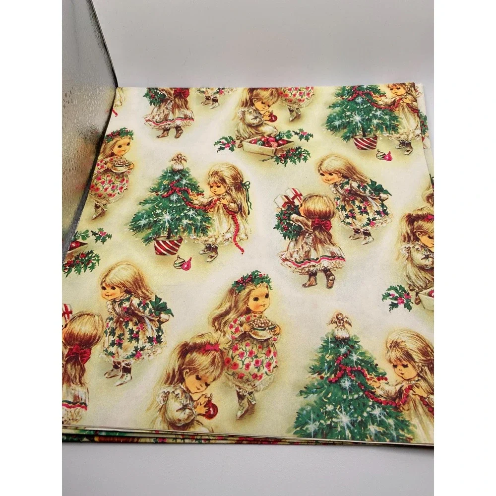 VTG Ephemera 1960's 1970's Christmas Wrapping Paper Unwrapped and Wrapped